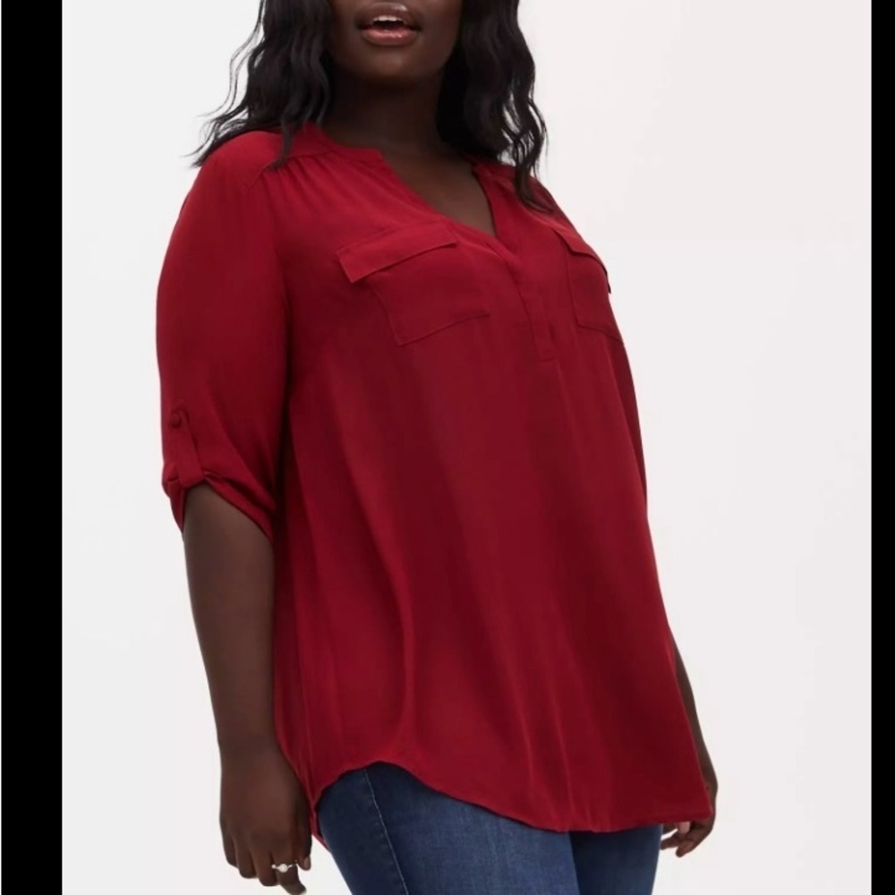 Torrid Deep Red Blouse